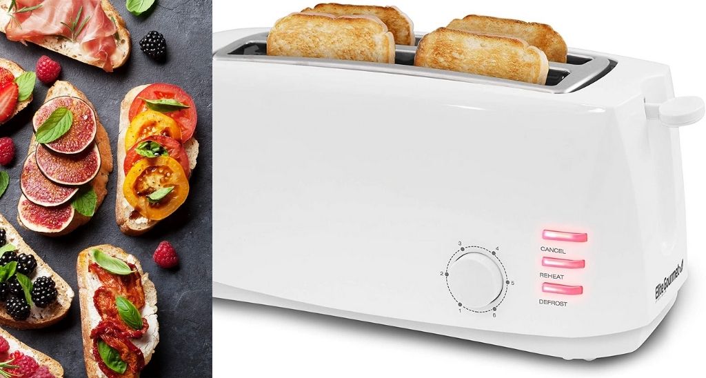 Elite Gourmet ECT-4829 Maxi-Matic 4 Slice Long Toaster 6 Toast Settings