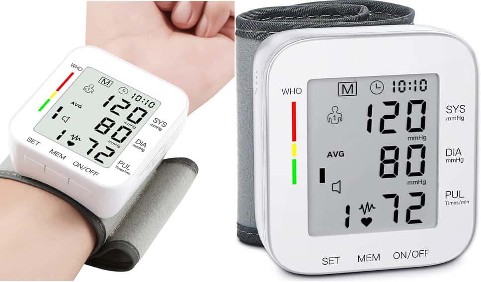 MMIZOO Wrist Blood Pressure Monitor Bp Monitor Large LCD