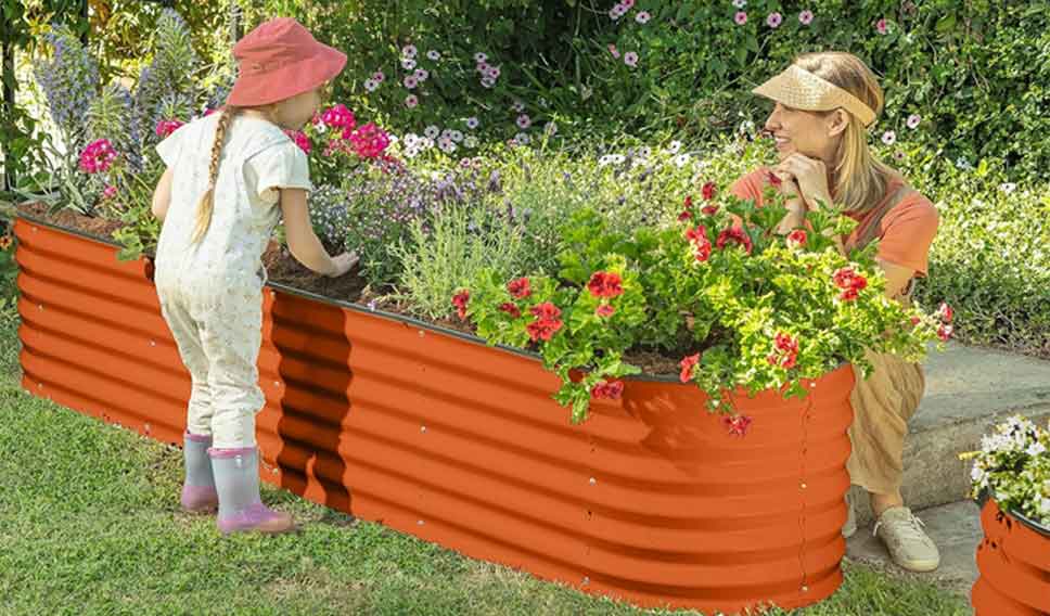 9-in-1 Galvanized Steel Raised Garden Bed