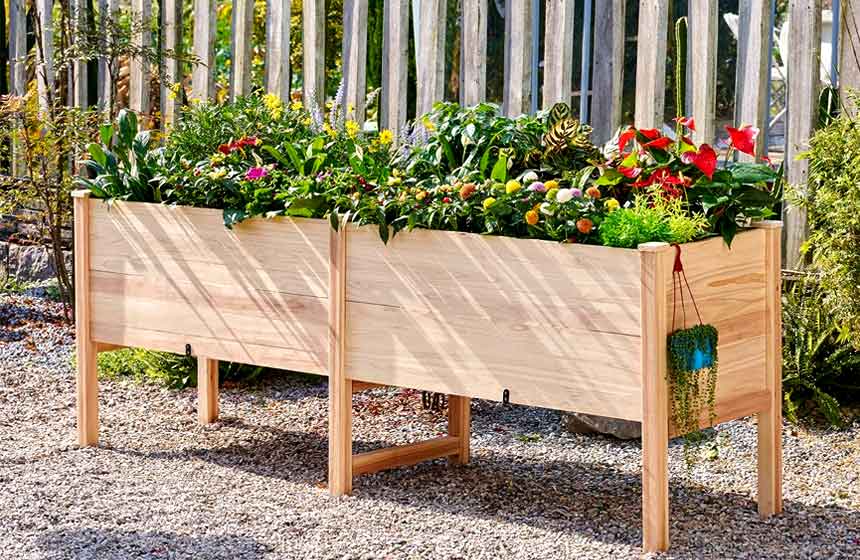 AMERLIFE 18 Inch Deep Wooden Raised Garden Planter 8x2FT