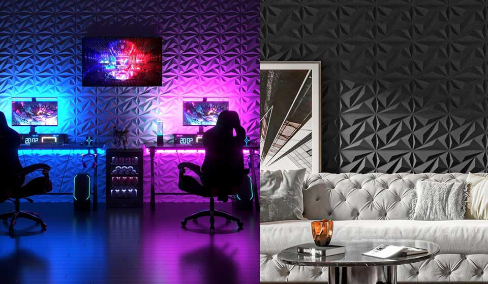 Art3dwallpanels 33 Pack 3D Wall Panel Diamond for Interior Wall Décor