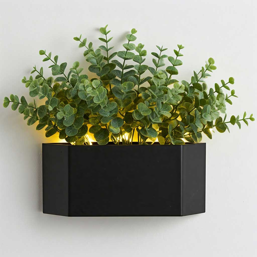 Artificial Eucalyptus with LED Lights Wall Planters