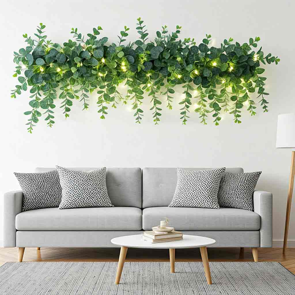 Artificial Eucalyptus with LED Lights Wall Planters